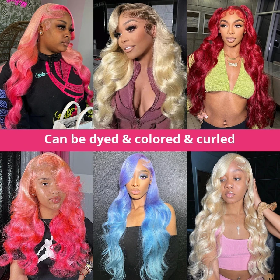 613 Blonde 13x6 HD Lace Frontal Human Hair Wigs Body Wave 13x4 Transparent Lace Front wig Brazilian 30 Inch Honey Colored Wigs