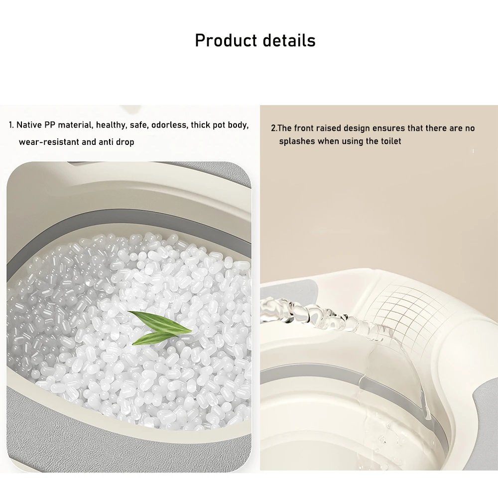 Faltbares Kinder-Töpfchen mit Taschen, Baby-Topf, 3-in-1, Reise-Toilettensitz, tragbarer Silikon-Babytöpfchen-Trainings-Toilettensitz für Kinder