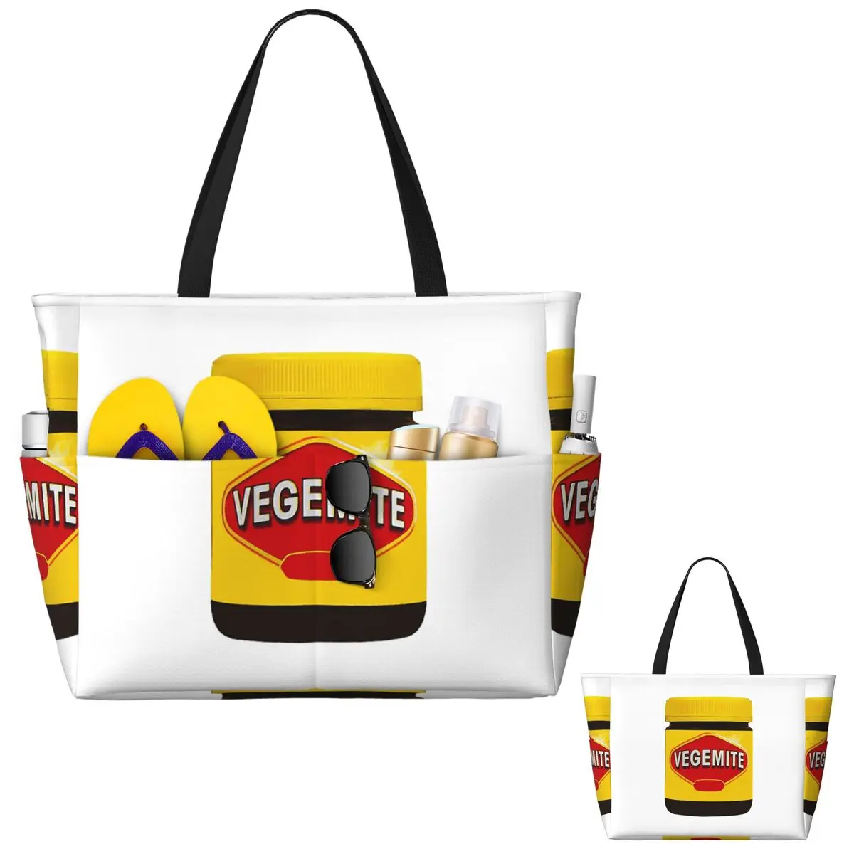 

Пляжная большая сумка Vegemite, спортивная сумка для занятий йогой в тренажерном зале, большая большая сумка, женская дорожная сумка, сумка для фитнеса