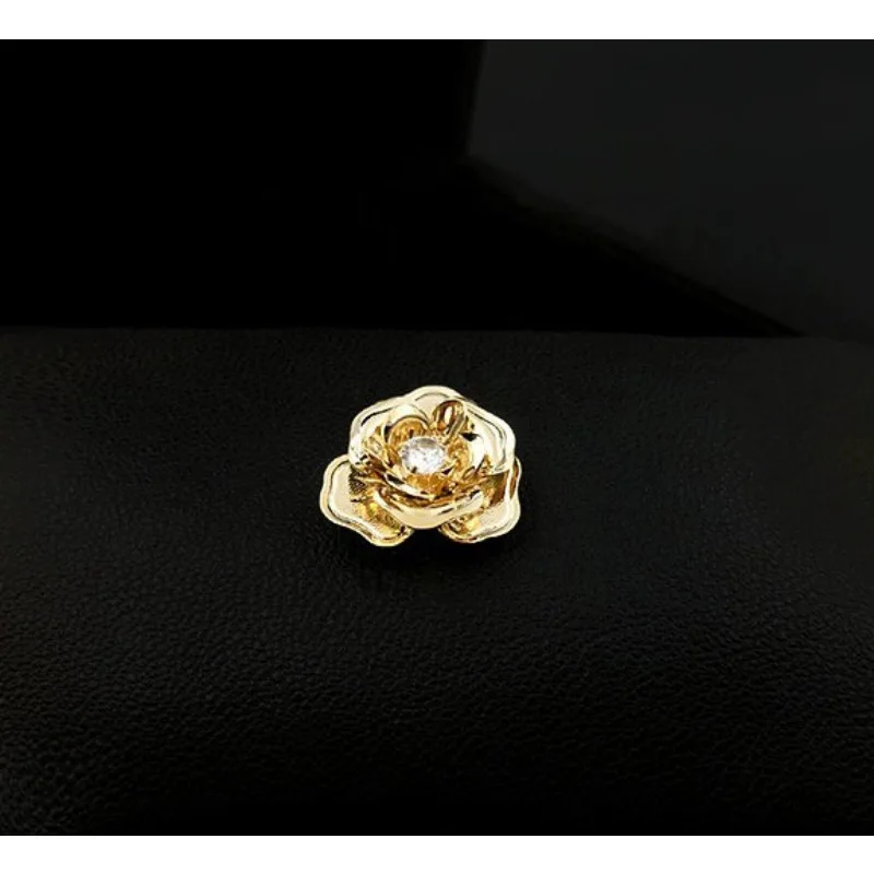 Retro Kamelie Zirkon Nadel