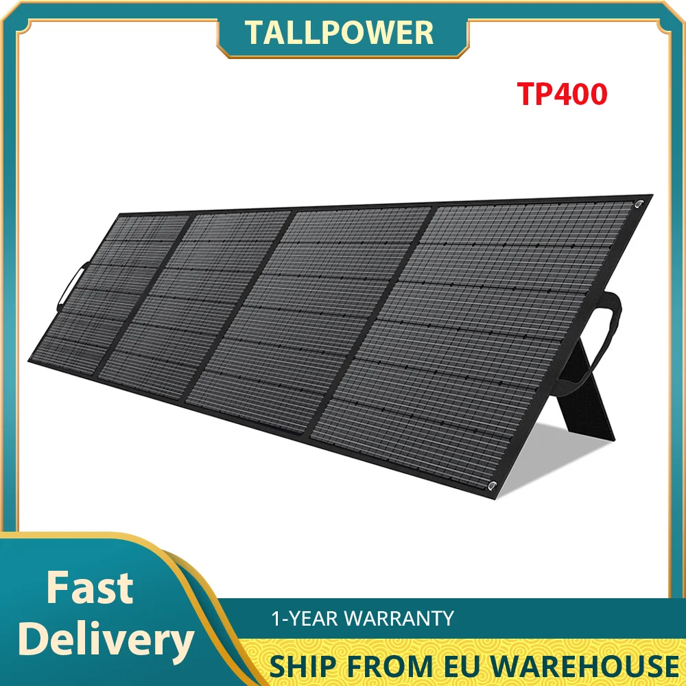 TALLPOWER TP400 Solar Panel, 23.4% High-Efficiency ,400W Portable Solar Power Generation, Series and Parallel,IP67