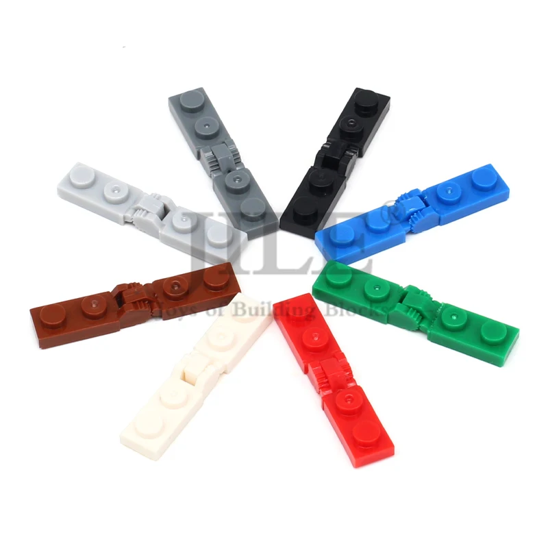 20pcs MOC Building Blocks Handles Plates 1x2 Locking with Hinge Lock 44301 44302 Compatible Technological Children DIY Brick Toy