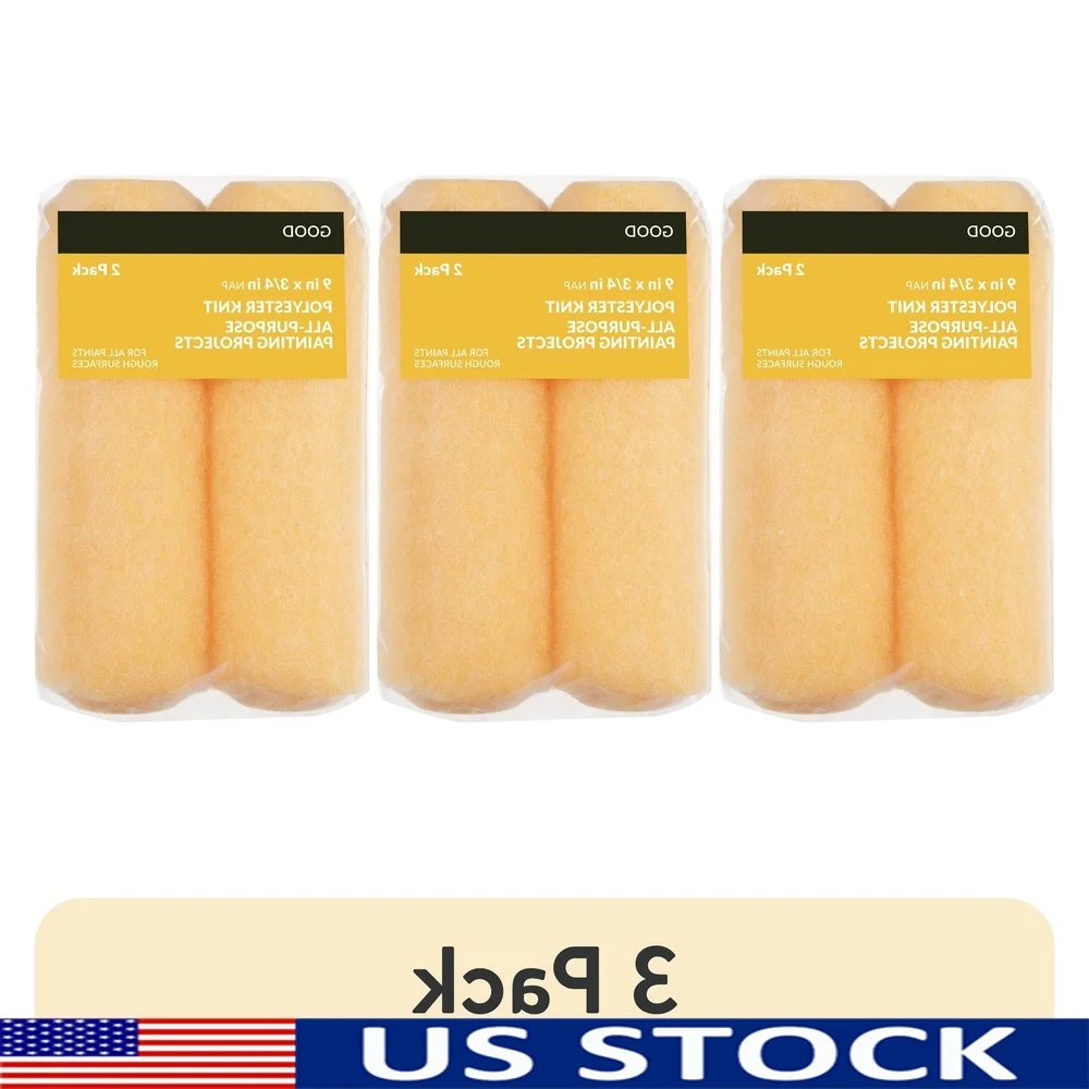 

9x3/4 дюйма вязаные чехлы для валиков из полиэстера, 2 упаковки, прочные моющиеся многоразовые чехлы для малярных валиков, большая вместимость, для интерьера и экстерьера