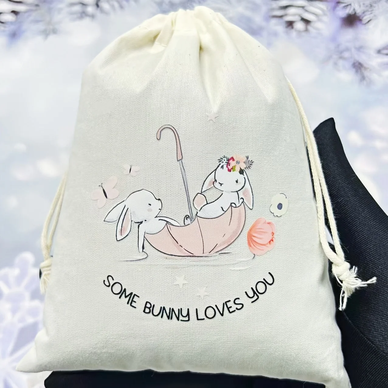 5PCS Geschenktüte SOME BUNNY LOVES YOU Kann zum Halten kleiner Geschenke, Souvenirs usw., geeignet für Festivals, Geburtstagsgeschenktüten.
