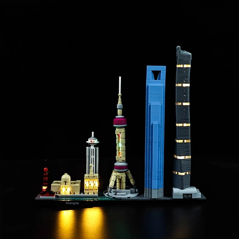 Set di illuminazione a LED adatto per LEGO Shanghai Architecture 21039 (blocco non incluso)