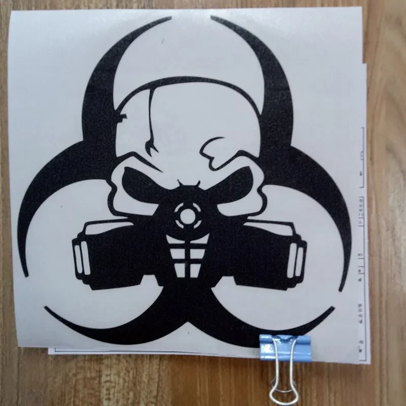 15 * 15cm hazardous skull shaped car window bumper, motorcycle accessories decoration, vinyl waterproof sticker image 6