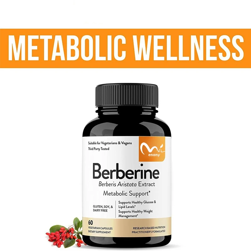 

Berberine Capsules Vitamin D3 Healthy Lipid Level Support Metabolic Weight Management 60 Vegetarian Capsules