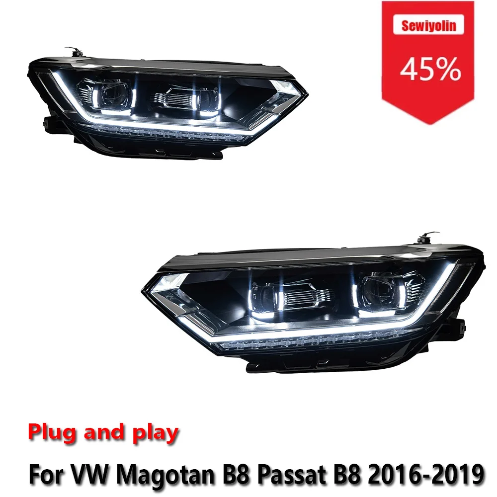 

Sewiyolin автомобильные светодиодные обновленные фары аксессуары для VW Magotan B8 Passat B8 2016-2019 DRL тормозной указатель поворота Plug and Play