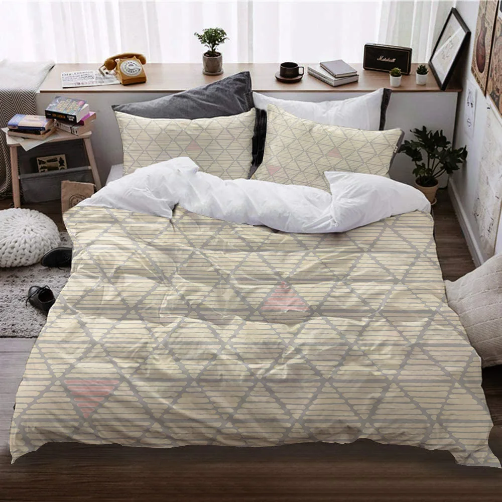 

Luxury geometric pattern style duvet bedding set with abstract pattern bed cover suitable for girls' and adults' bedrooms