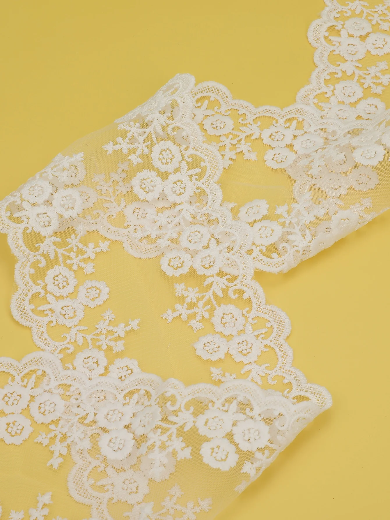 1 yard double-sided floral lace ribbon for home and holiday diy decor