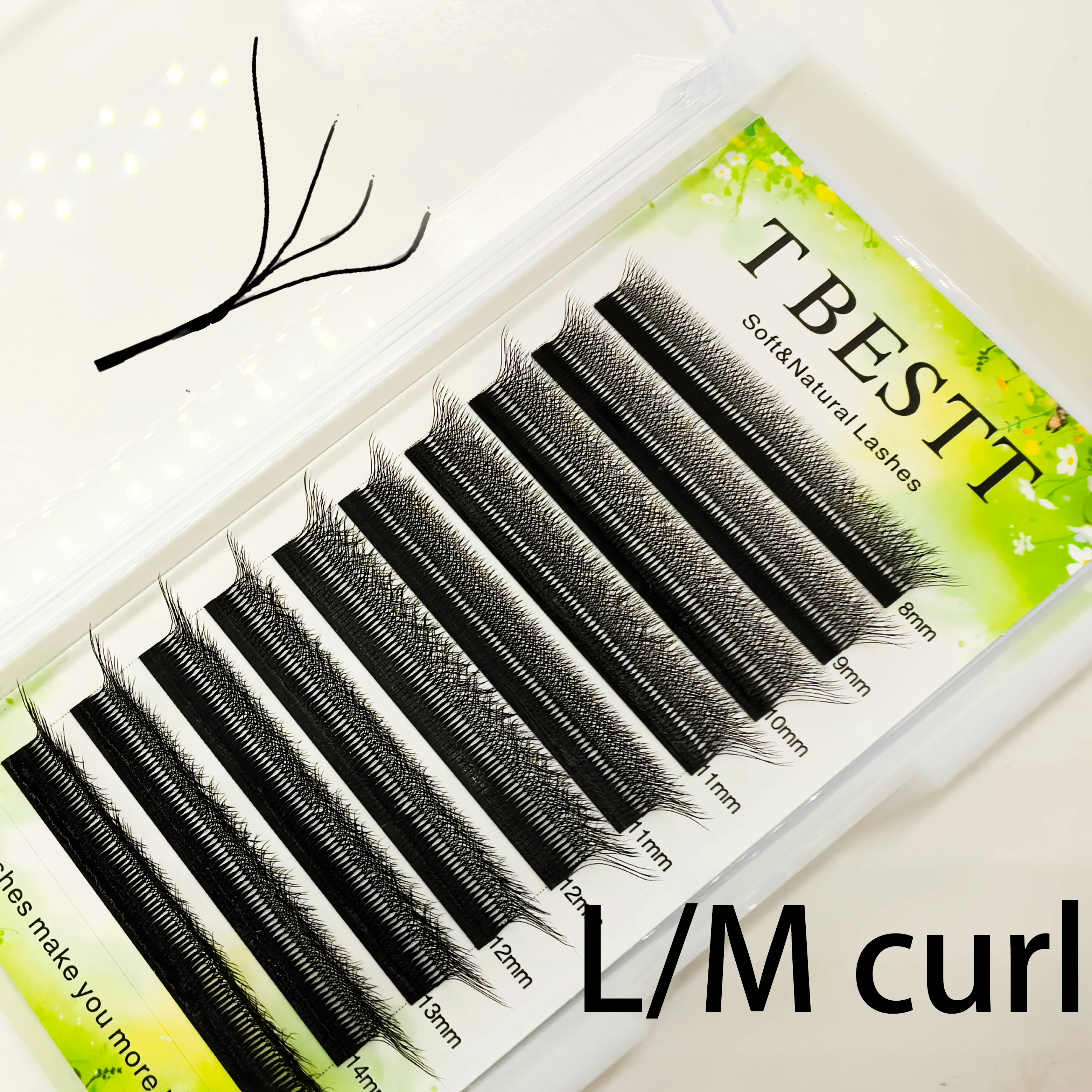 Tbestt L M Krul Wimpers Extensions Zachte 5D 6DW L M Vorm Wimpers Extensions Valse Premade Fans W Volume Wimper