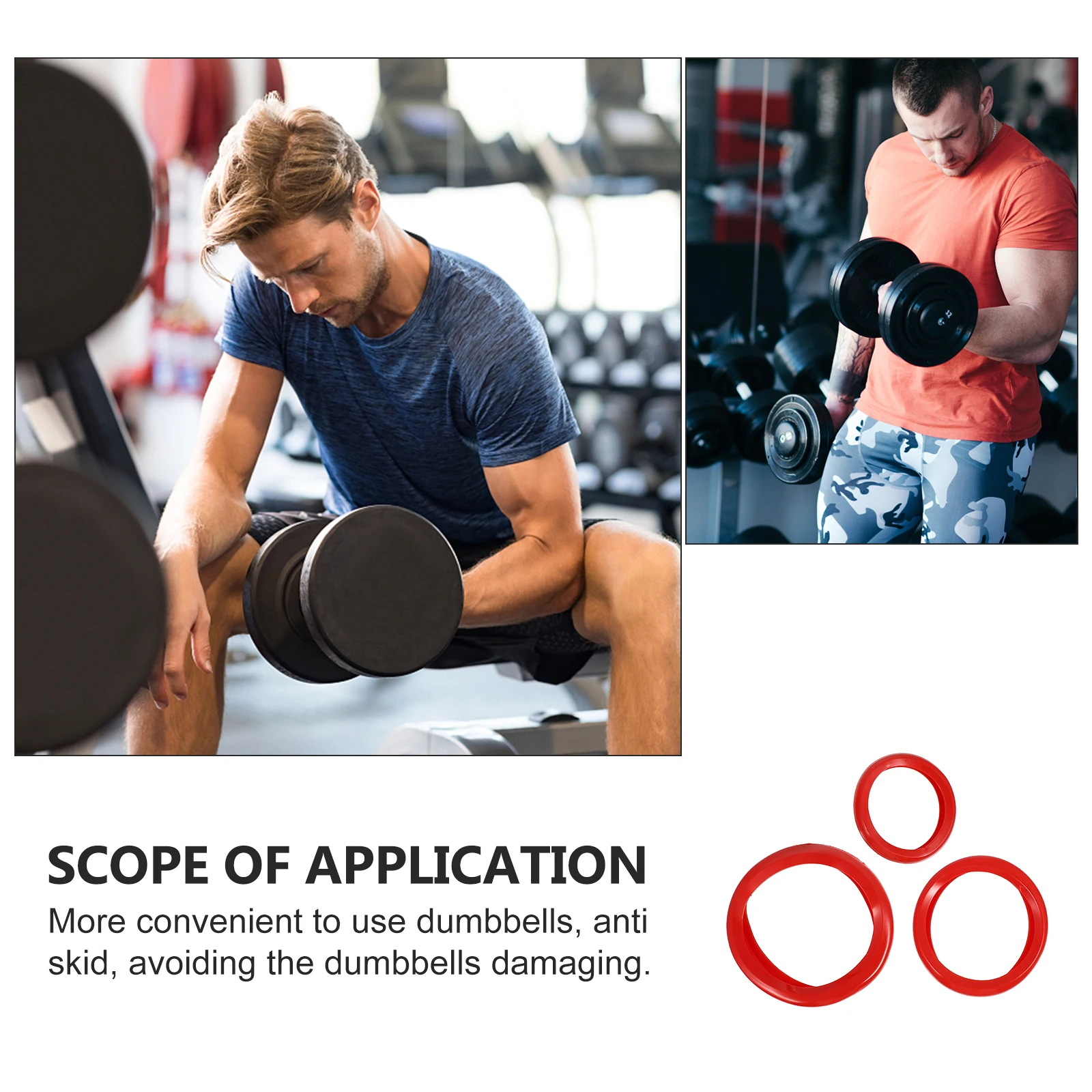 

16Pcs Dumbbell Case 25X8 125X4 05X4 Red Silicone Protector NonSlip AntiFall Detachable Cover Fitness Equipment Accessory