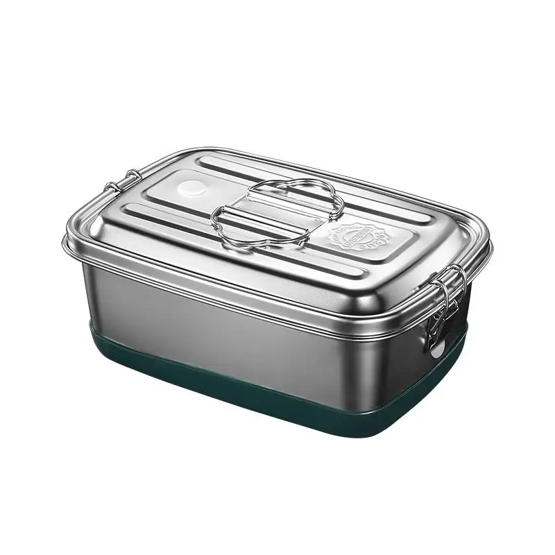 Double Layer Stainless Steel Lunch Box Freshness Preservation Lunch Tray Portable Compartments for Office Workers And School