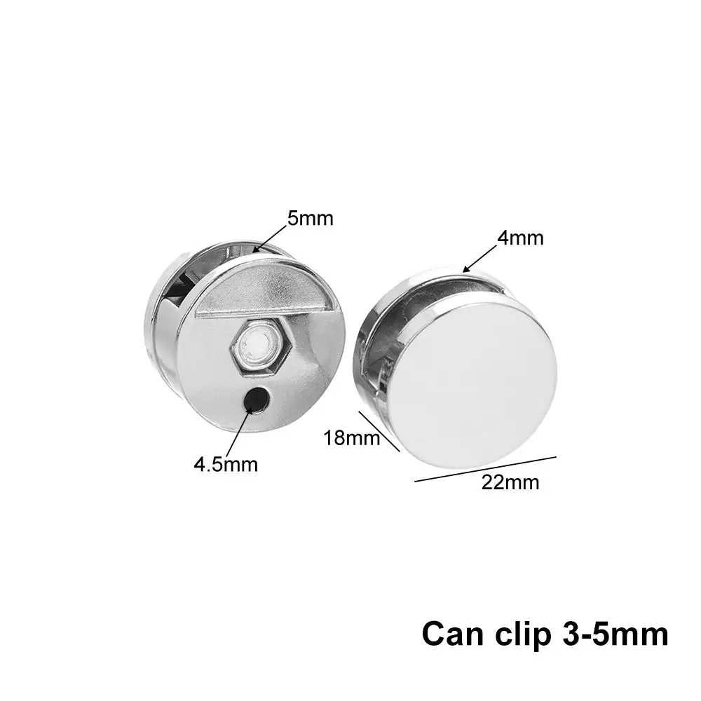 

4pcs Durable Brackets Glass Mirror Hinger Holder Zinc Alloy Glass Shelf Support Fixed Fitting Round Glass Clip Advertising Plate