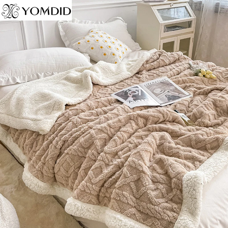 YOMDID Plaid Bed Blanket Children Adults Warm Winter Blankets And Throws Wool Fleece Throw Sofa Bed Cover Duvet Soft Bedspread