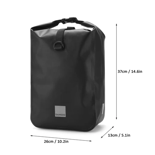 Imagen 2 del producto SAHOO-bolsa para maletero de asiento trasero de bicicleta, alforjas de gran capacidad, bolsa trasera reflectante, bolsa de almacenamiento impermeable para bicicleta
