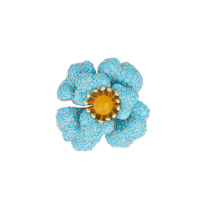 Industria pesante fiore di peonia design da donna di fascia alta senso squisito spilla di lusso accessorio corpetto di lusso leggero