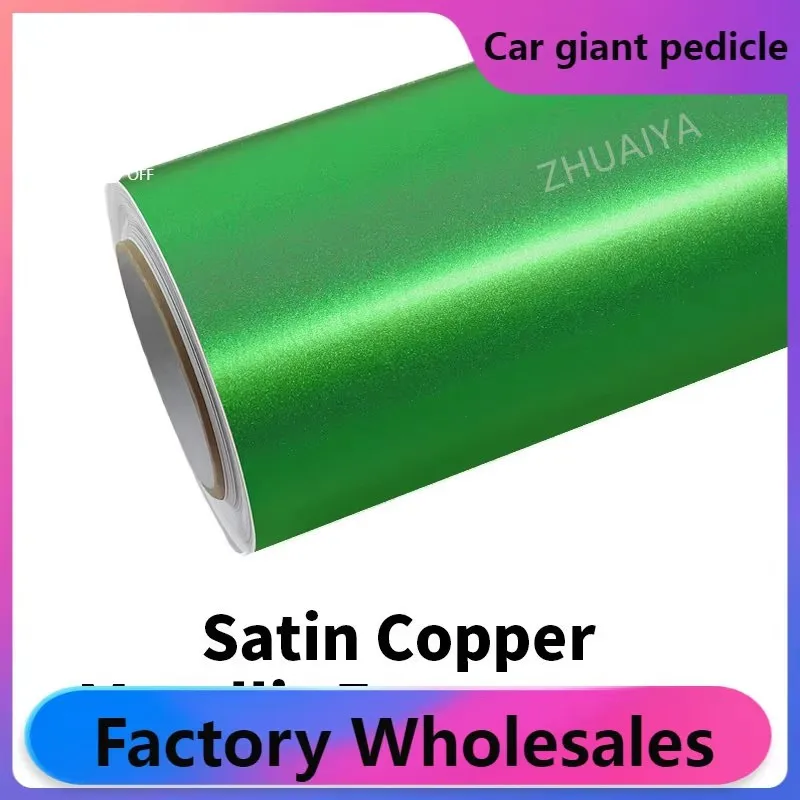 

Vinyl car stickers Copper Metallic Metallic Green Vinyl Wrap film wrapping film bright quality Warranty covering film voiture