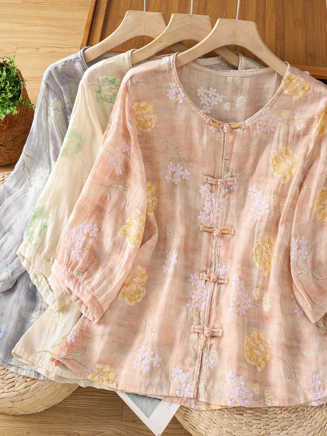 

Хлопково-льняной утюг с ручной вышивкой в стиле ретро, большой размер, женский Five Sve, защита от солнца, летний повседневный круглый Ne Regular Sve