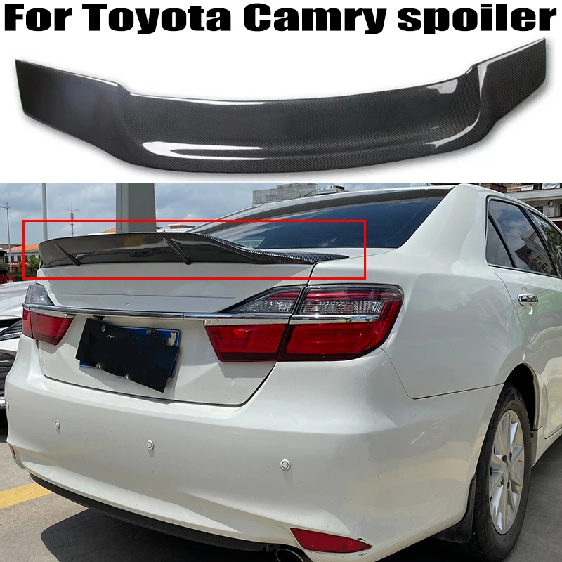 

For Toyota Camry Spoiler 2012-2016 High Quality Real Carbon fibre/FRP Car Rear trunk cover wings spoiler Airfoil Accessories