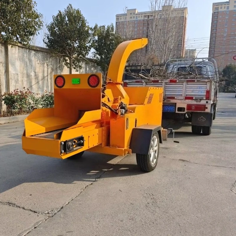 Vertical Wood Chipper Electric 8 Inch Self Feeding Shredder Garden Nursery Branch Crusher Medium-sized Portable Wood Crusher