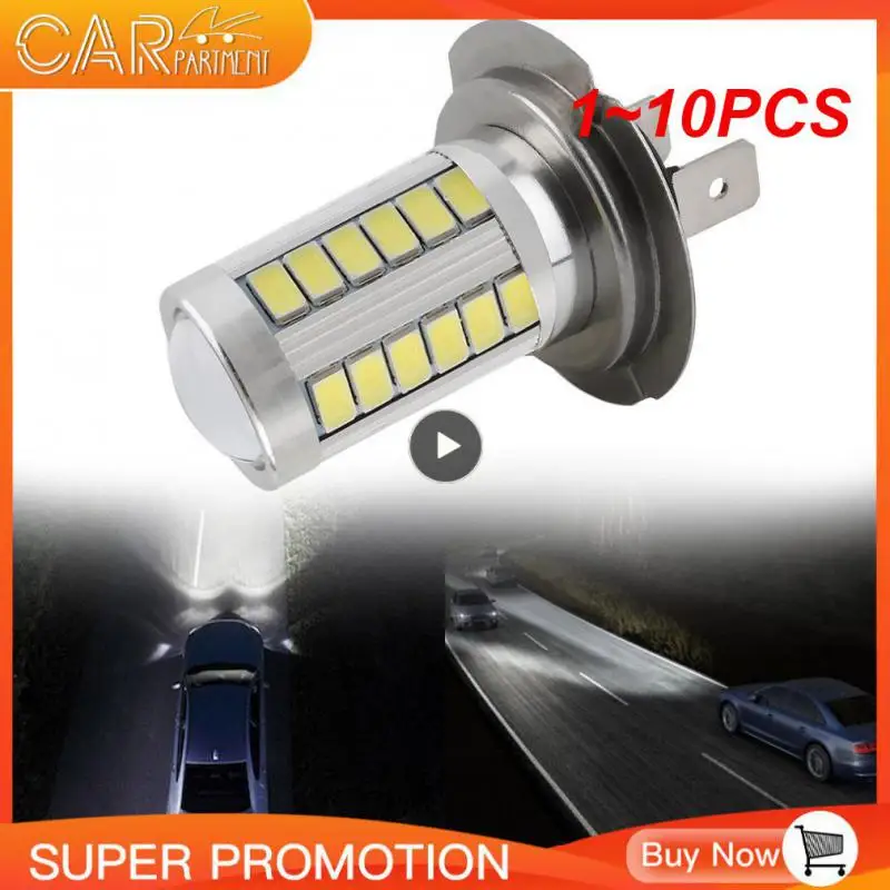 1~10PCS Super Bright White H7 5630 33 SMD LED 6000K 8W DC 12V Car Fog Light Auto Driving Lamp High Power LED Bulb Car