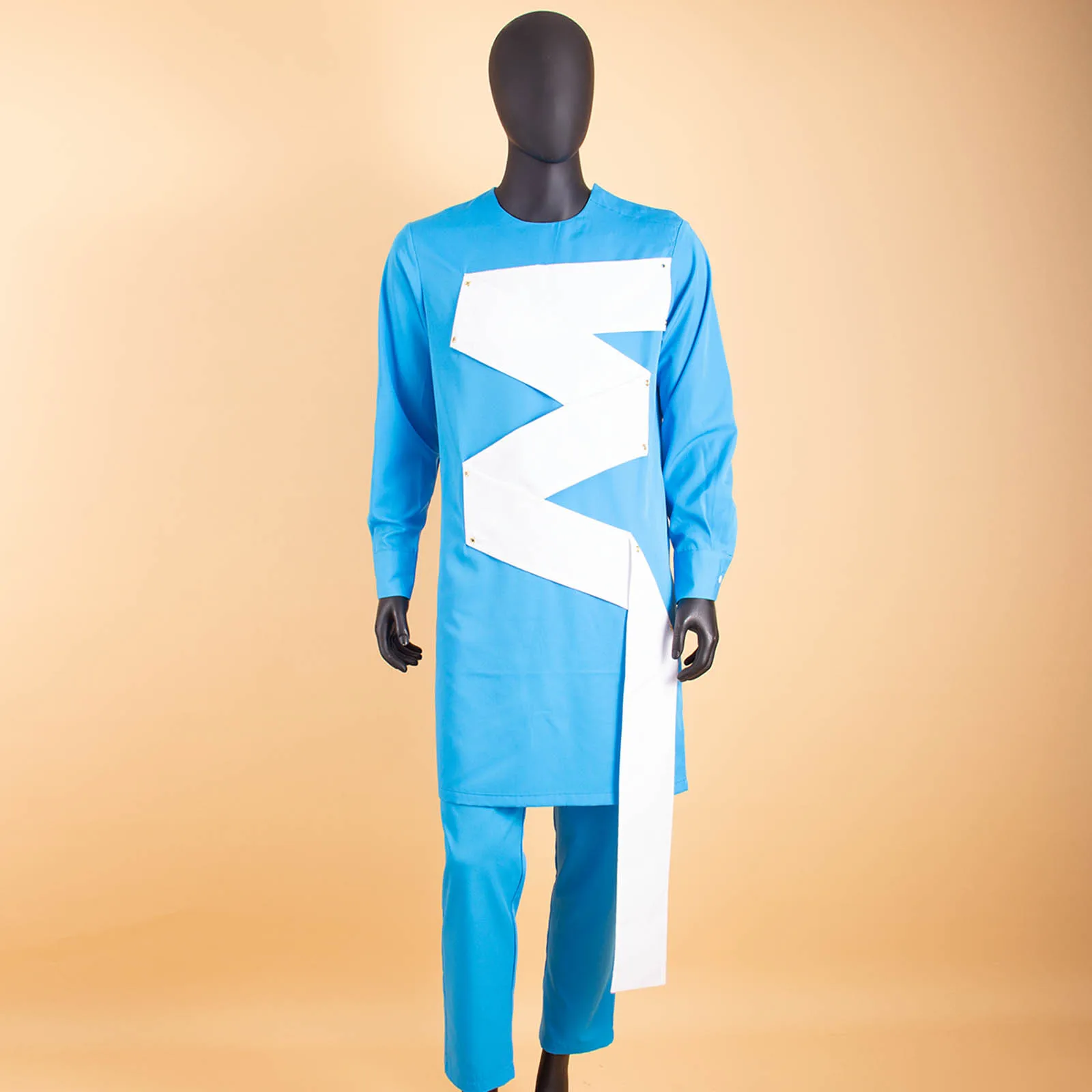 African Men Clothing Kaftan Shirt and Down 2 Piece Suit Family African Wear Plus Size Outfits for Evening Wedding A2216007