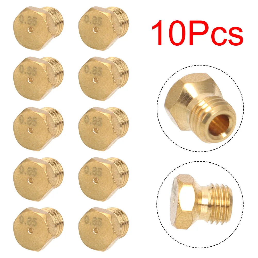 10pcs Brass Burner Nozzle M6*0.75 Thermal Propane Injector Conversion Kit Gas Injection Eva Nozzle For Cooking Water Heaters