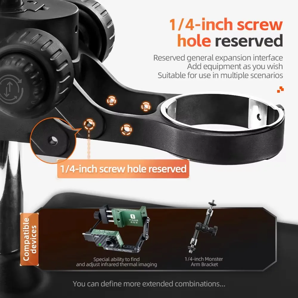 YCS Microscope Lifting Bracket Adjustable Microscope Bracket Diameter 76mm For Phones Repair Tool with Dual Rotation Focusing