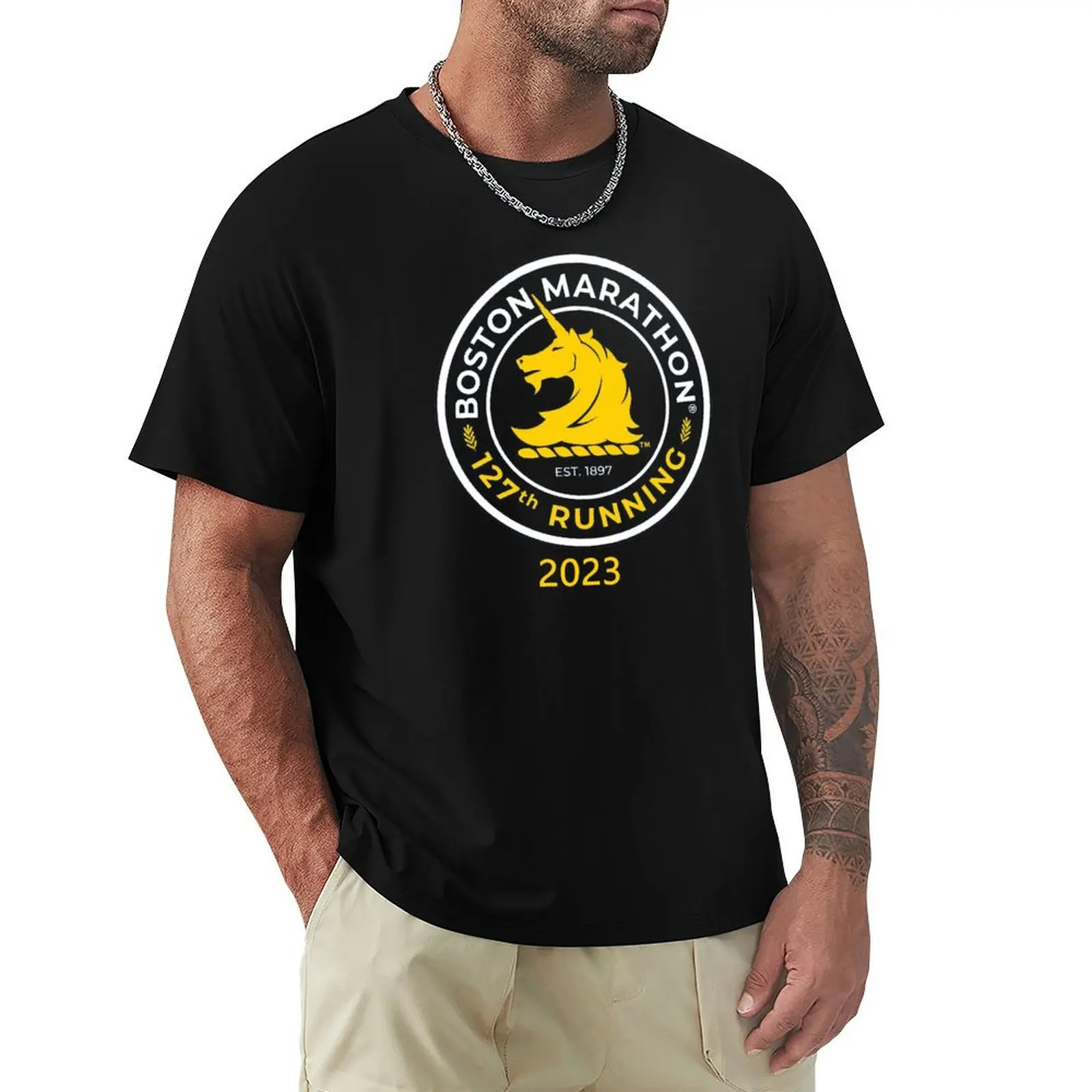 Boston Marathon T-Shirt t shirts for man cotton soft T-Shirt