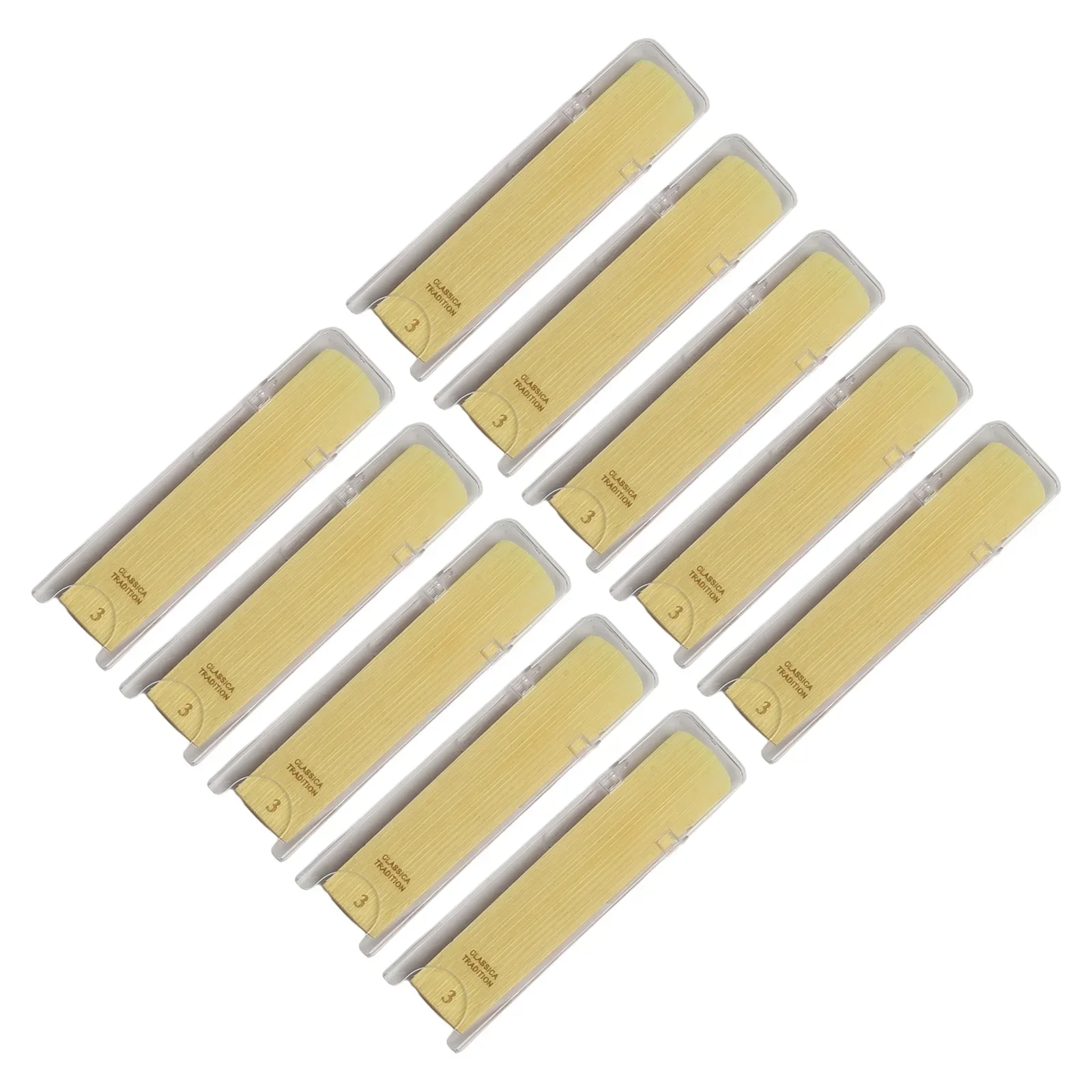 10pcs Alto/Soprano/Tenor Saxophone Reeds 1.0-3.5 Strengths Consistent Size 71.5mm*14.5mm Music Instruments Accessories