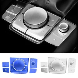 Original Car Console Multimedia Button Cover Trim Stickers For Mazda 3 CX30 Aluminum Alloy Interior Accessories 10pcs
