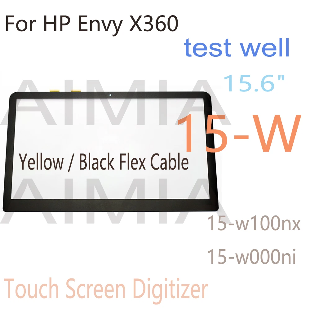 

15.6" Touch Replacement For HP HP Envy X360 15-W 15-w100nx 15-w102nx Touch Screen Digitizer Glass PANEL Yellow/ Black Flex Frame