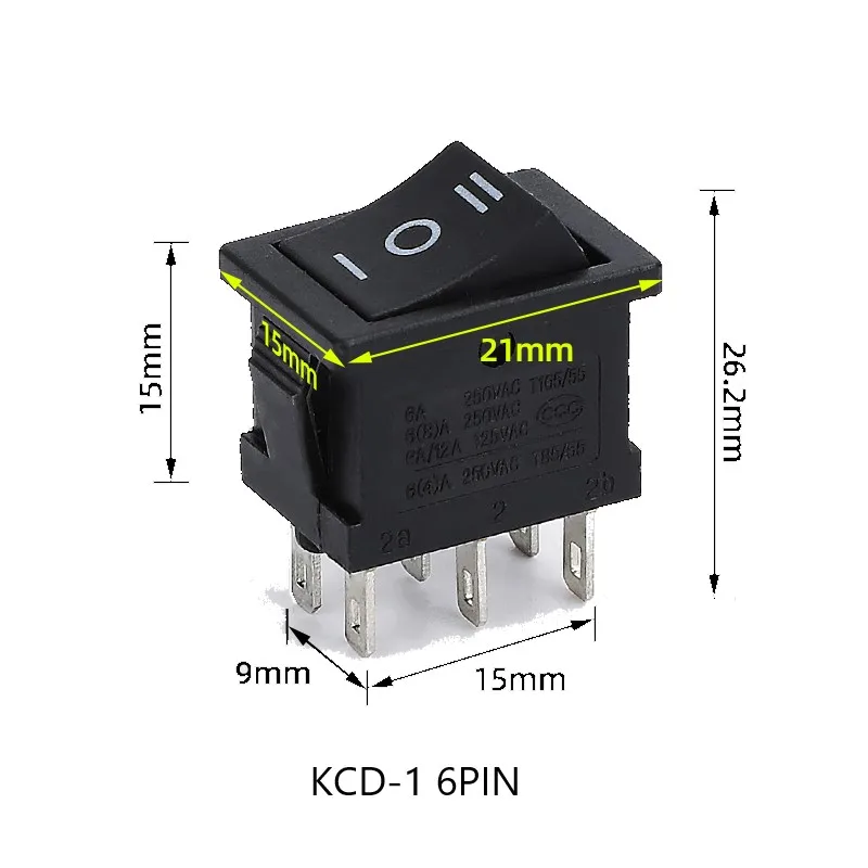 5Pcs/10Pcs KCD1  Button Power Switch   Boat-Shaped Switch 236PIN