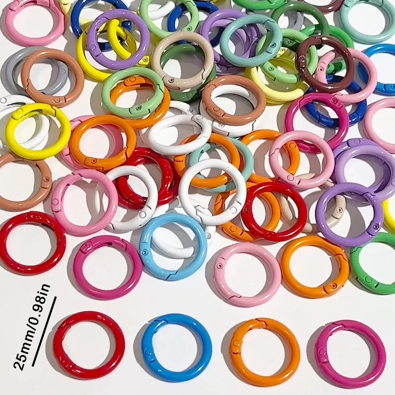 Kleurrijke Gemengde Legering Split Ringetjes Karabijn Oogjes Schroef Pins Sleutelhanger DIY Sieraden Maken Accessoires Benodigdheden