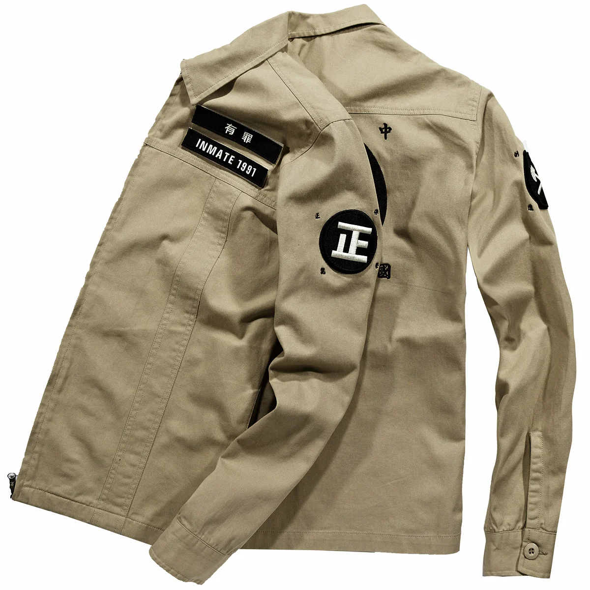 

VIP Pure Cotton Stand Collar Jaet for Men Youth Large Size Embroidered Workwear Vintage Sle Trendy Brand Outerwear