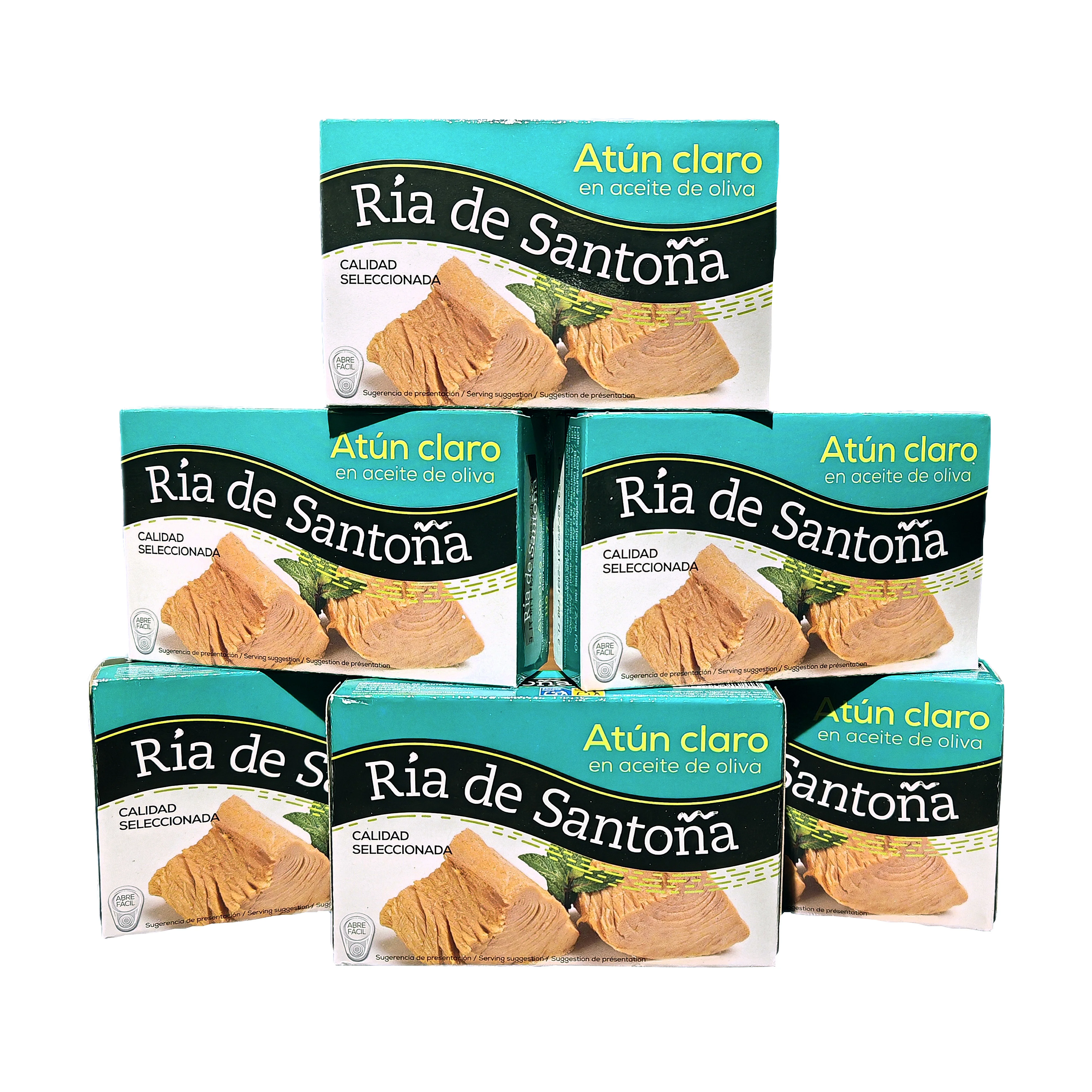 Atún claro en aceite de oliva pack 6 unidades. Ria de santoña