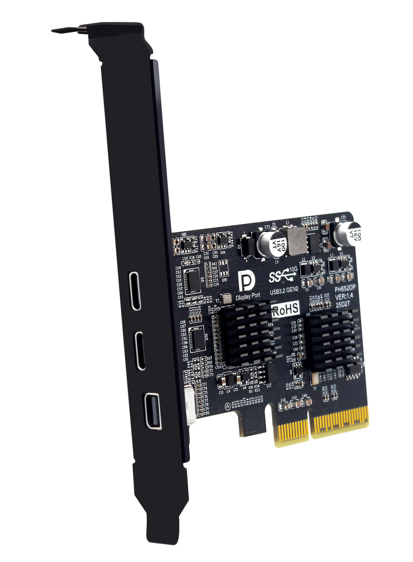 PCI-E X4 to Type-C Video Expansion Card Supports DP Video Desktop USB3.2 10G TYPE-C Port Monitor Dock Adapter Card