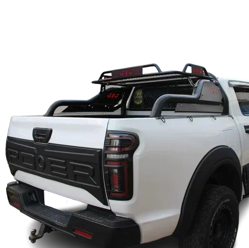 Black Sports Roll Bar 4X4 Pickup Truck Black Steel Roll Bar with Luggage Basket fit for HiluxRevo/vigo