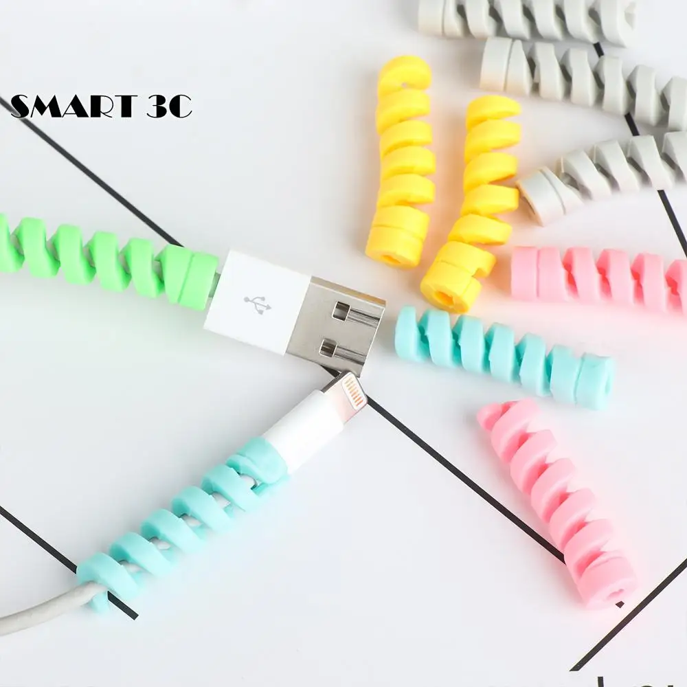 

10pcs Spiral Cable Protector Desk Set Earphone Cable Organizer Wire Data Line Holder Winder Wrap Cord Desk Accessories