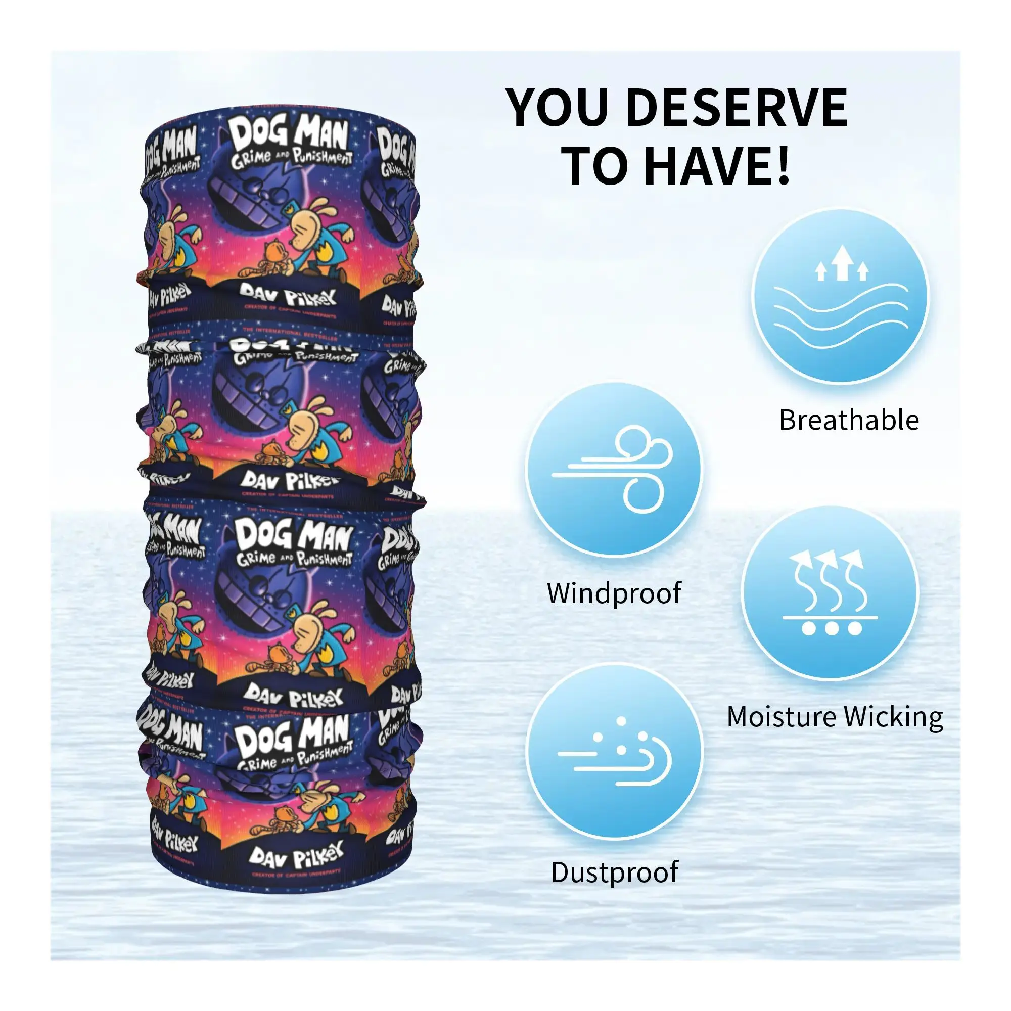 Dog Man Dogman Movie 2025 Comic Bandana Neck Gaiter Printed Mask Scarf Multi-use Headwear Cycling For Men Women Adult Breathable