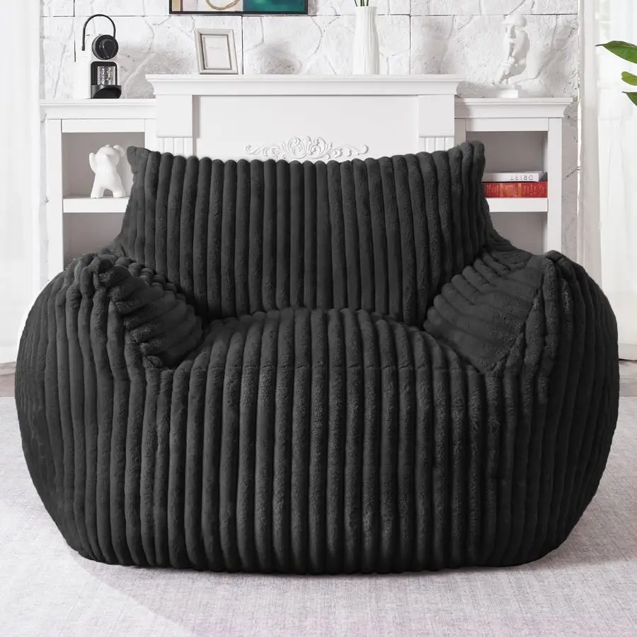 

Giant Bean Bag Chair for Adults, Large Bean Bag Floor Sofa Chair with Armrests, Plush Fluffy BeanBag Lazy Sofa Couch Chair for