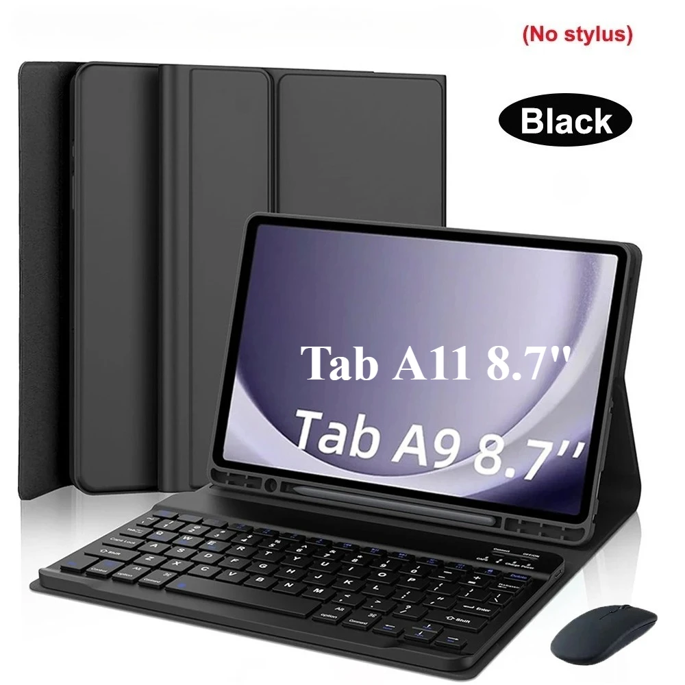 

Для Samsung Galaxy Tab A9 8,7 дюйма SM-X110 SM-X115 SM-X117 Чехол для клавиатуры Съемная клавиатура с кожаным чехлом Funda