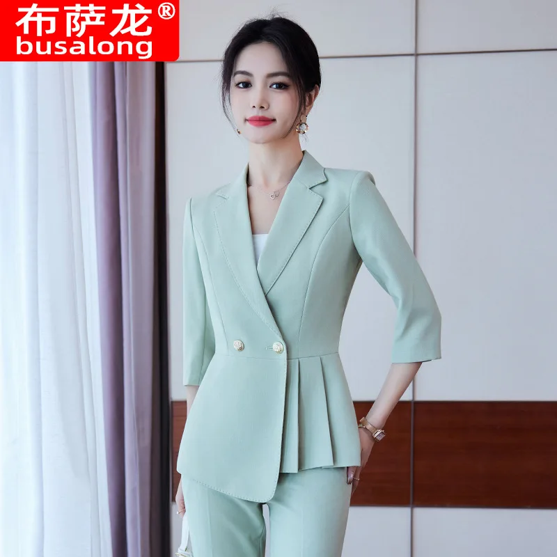 High-End Professional Suit Women's Spring and Summer Elegant Goddess Style Suit Jacket Jewelry Beauty Salon Front Desk Formal We