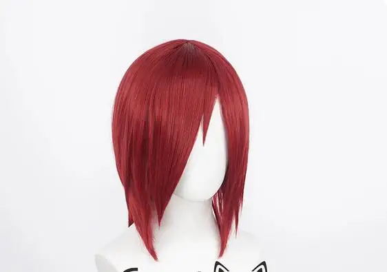 Wigs Short Dark Red Synthetic Hair Cosplay Wigs + Wig Cap