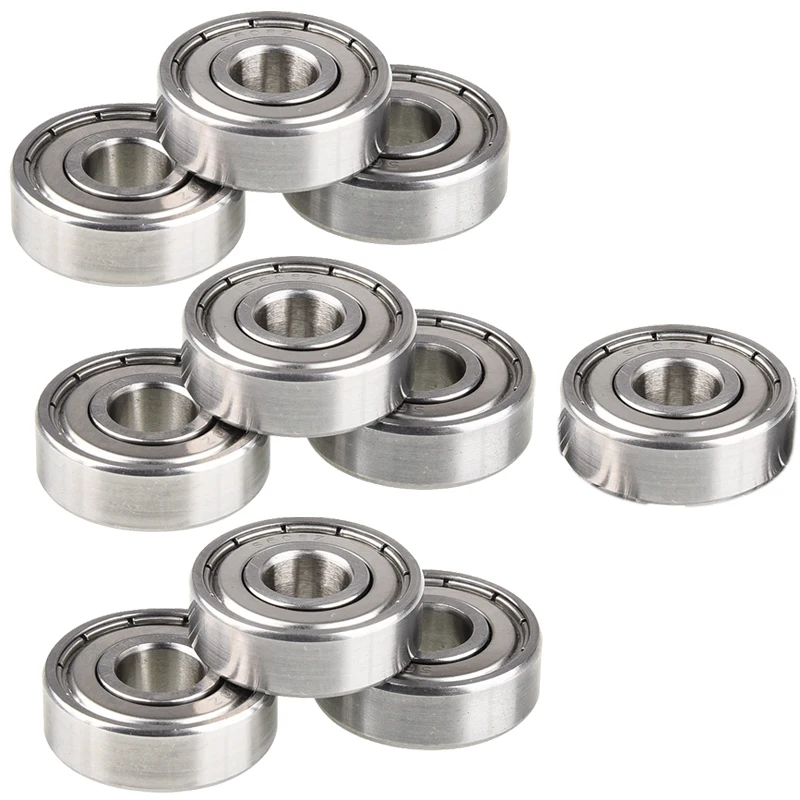 10Pcs 8X22x7mm S608ZZ Stainless Steel Mute Deep Groove Ball Bearing Waterproof Wear Resistant Toy Skateboard Bearings