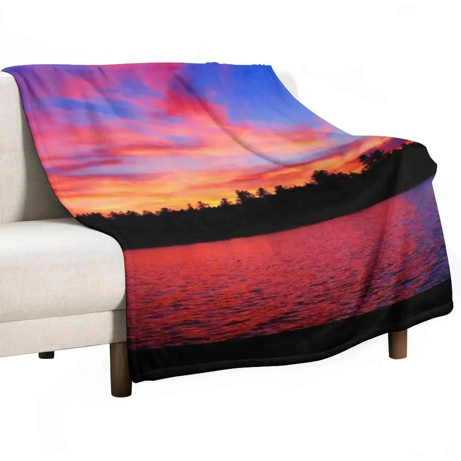 

Lake Sunset Throw Blanket Hair Thins Decorative Beds Kid'S Blankets