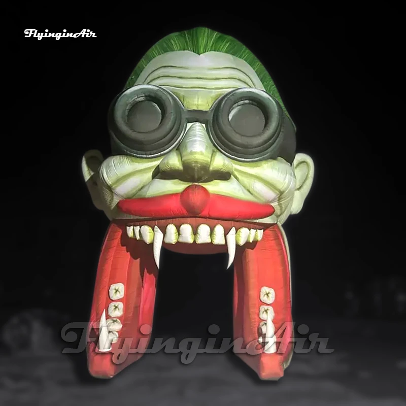 Scary Large Inflatable Dracula Vampire Head Tunnel 5m Cartoon Figure Model Air Blow Up Evil Demon For Entrance Decoration