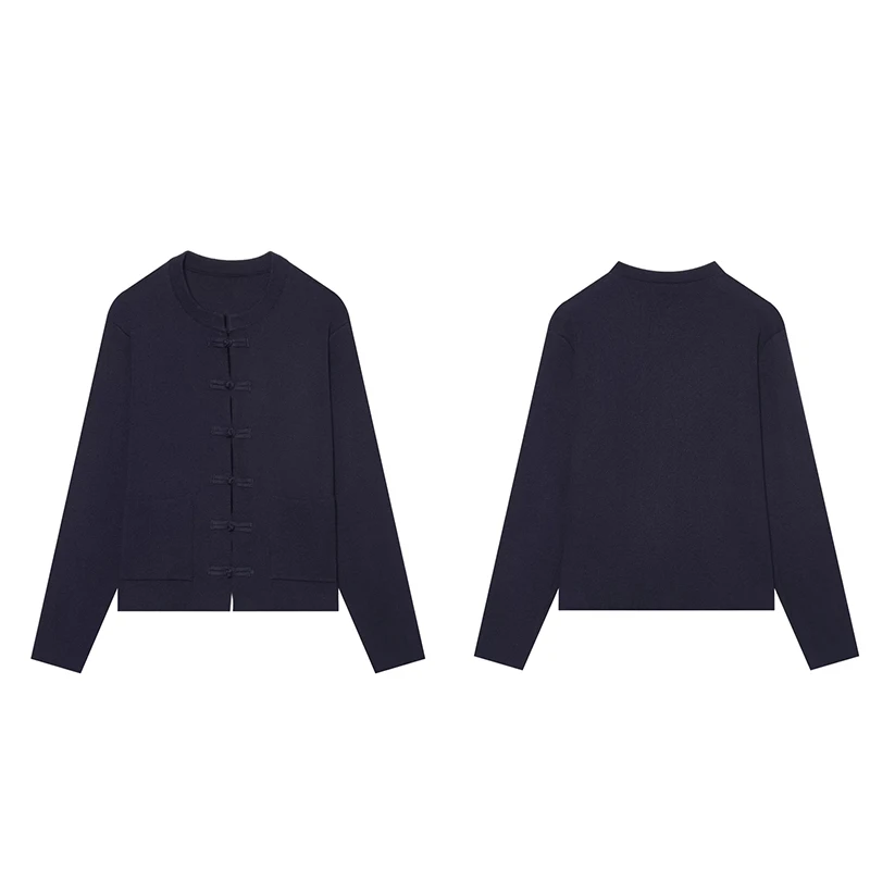 Guobioziy Women's Casual Rope Knot Knit Cardigan 2026 Spring-Autumn Euro-American Fashion Trend Classic Slim Fit Daily Commuting