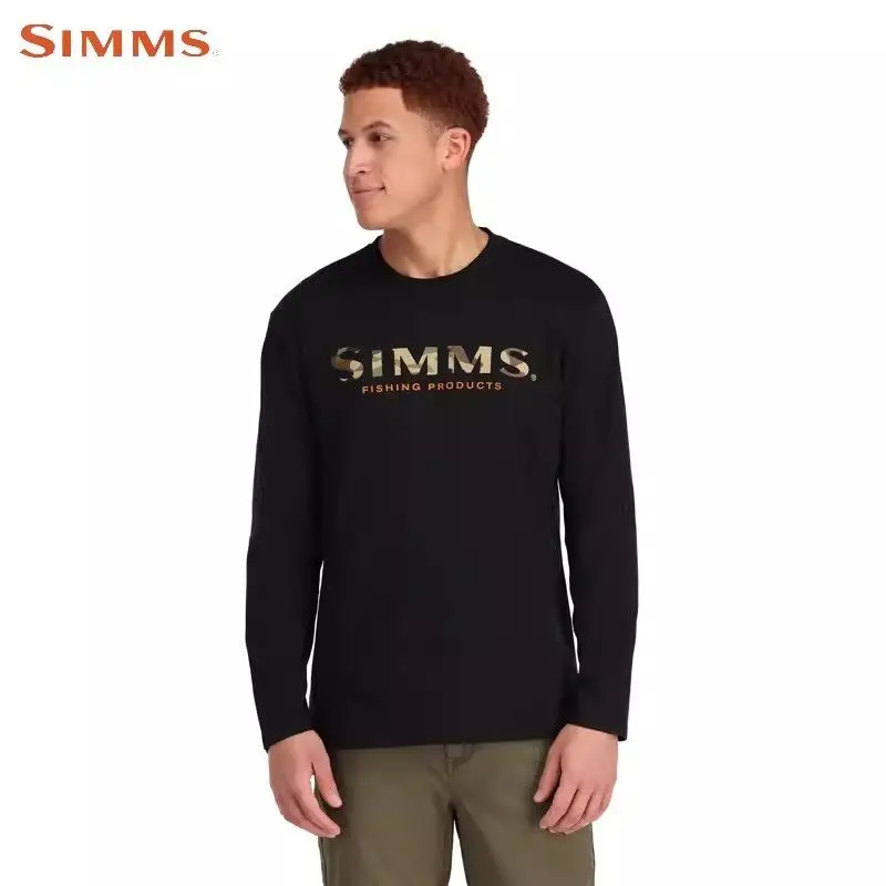 

2026 SIMMS Fishing Shirt Men UPF 50 Sun Protection Long Sleeve Crewneck Quick Dry Moisture Wicking Summer Outdoor Lure T Shirt